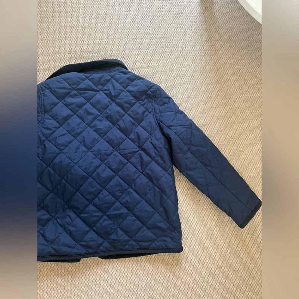 J Crew Boys Navy Quilted Jacket with Gold Buttons - Picture 3 of 6